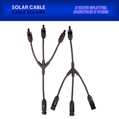 3-way solar waterproof splitter cable with MC4 connectors for marine applications - 1000Vdc, 30A, IP67 for boat application PVC3Y Baywatt