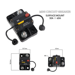 Disjoncteur thermique Baywatt® 30-60A (montage a poser en surface). Protection contre les surcharges pour circuits électriques. Étanche (IP66)